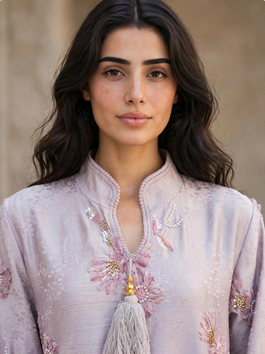 Royal Floral Applique Kaftan