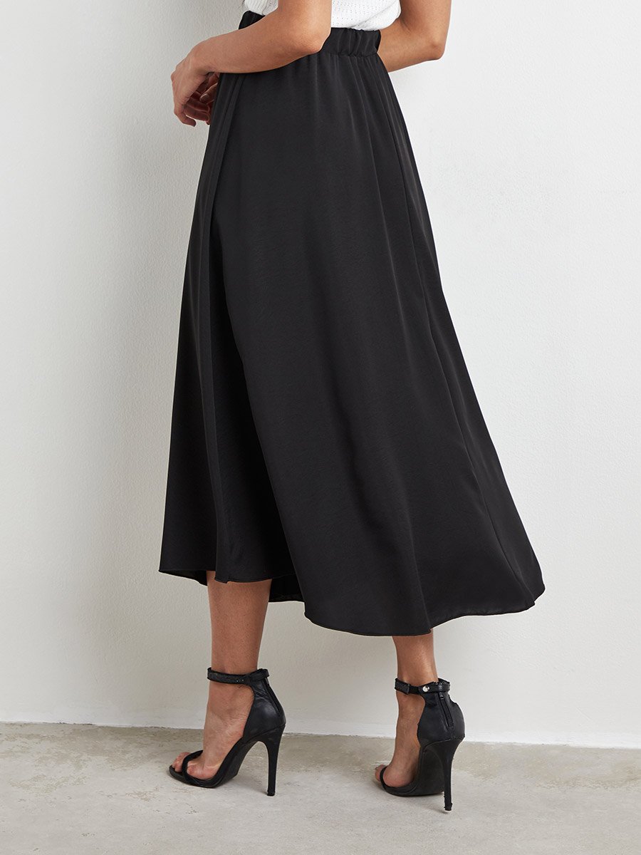 Drawcord Waist A-Line Maxi Skirt For Women at Saudi | Styli