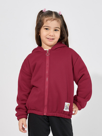 Buy Embroidered Flag Detail Zip Through Hoodie Red For Kids Styli Kuwait