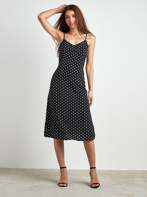 Polka dot midi slip dress hotsell