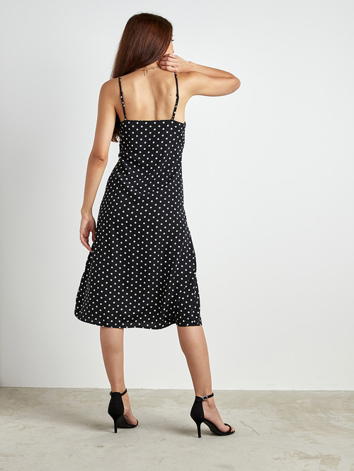 Polka dot midi slip dress clearance