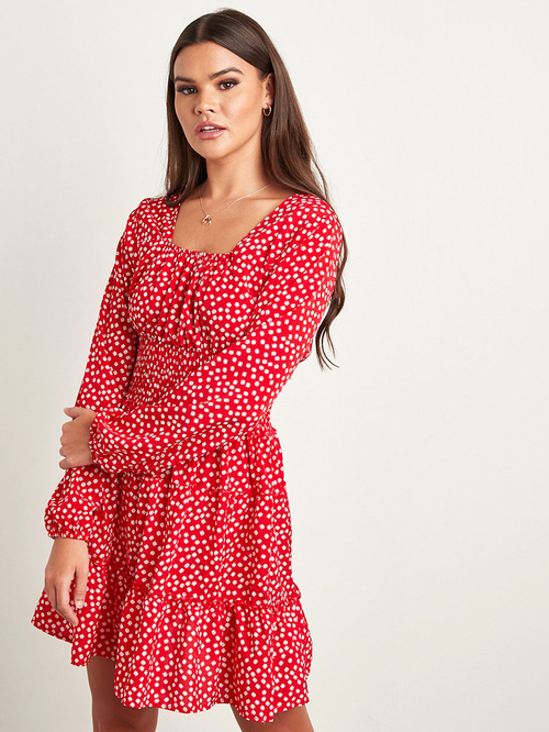 Ditsy print skater dress top
