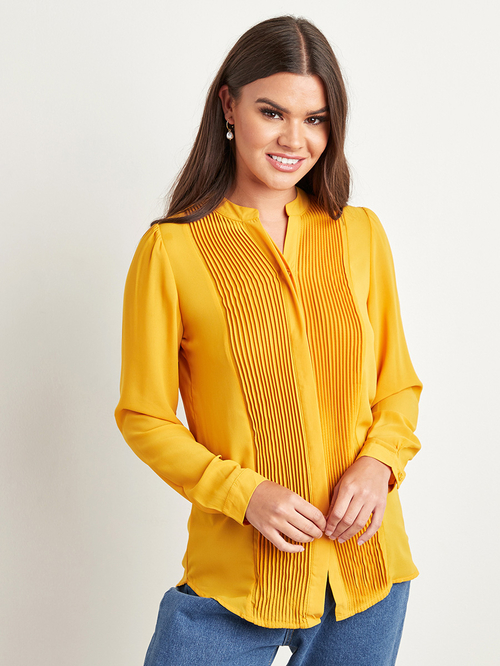 Yellow tunic blouse best sale