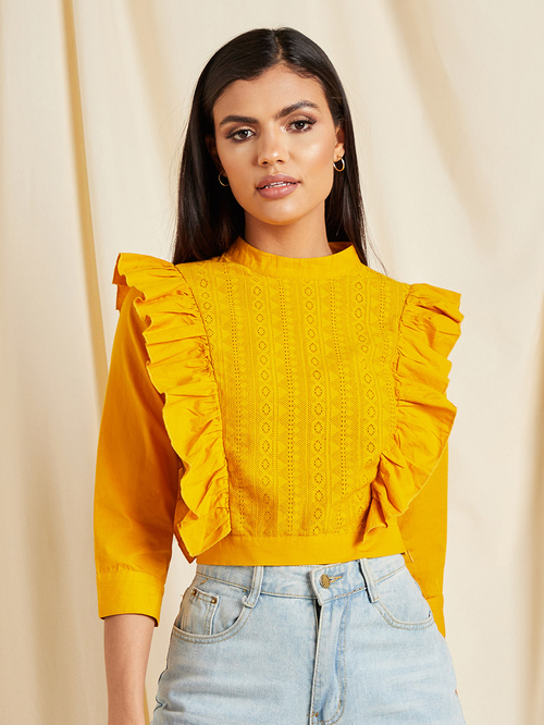 Yellow frill top hot sale