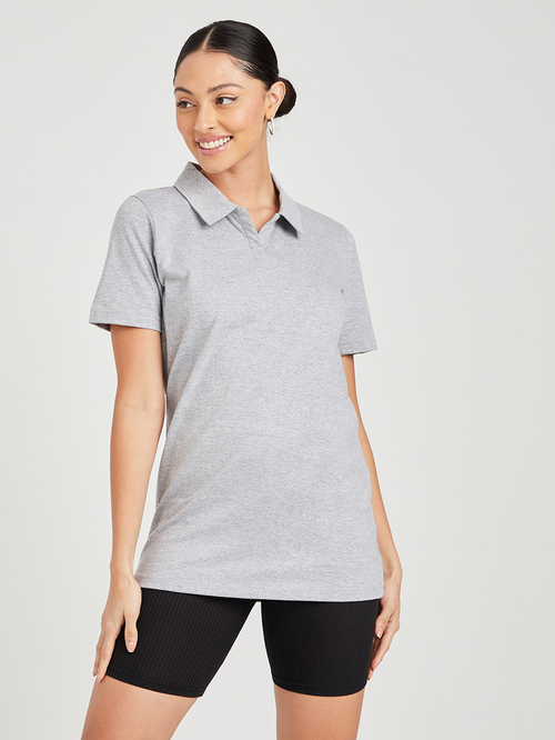 Longline polo shirt outlet