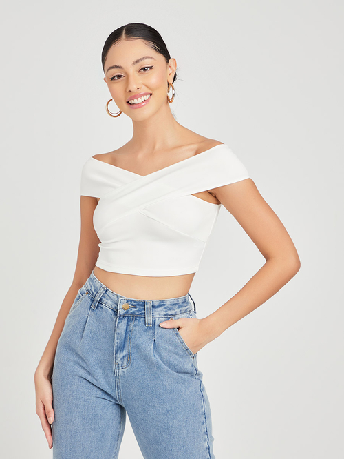 Cross over bardot top sales