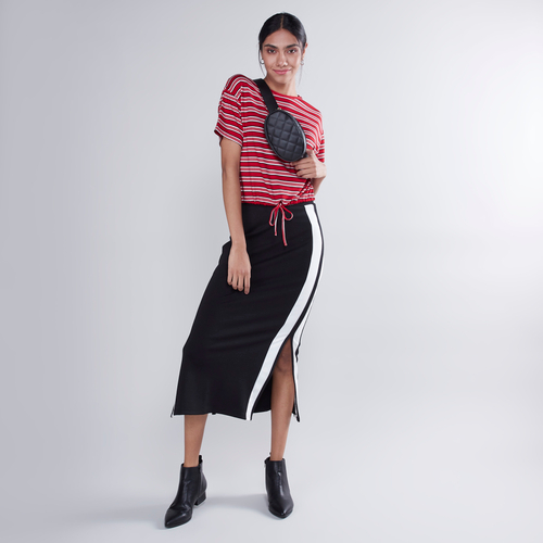 Striped drawstring skirt on sale