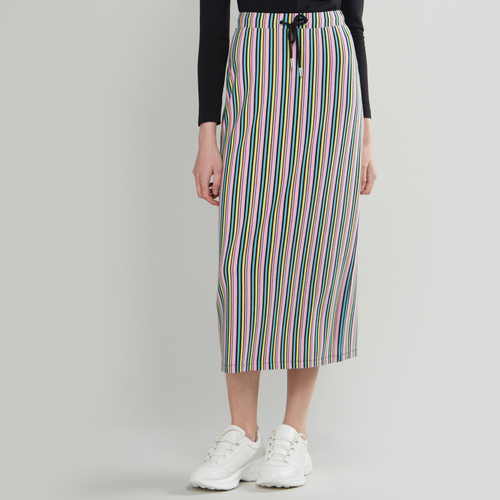Striped drawstring skirt top
