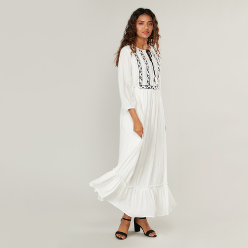 Embroidered yoke dress shop