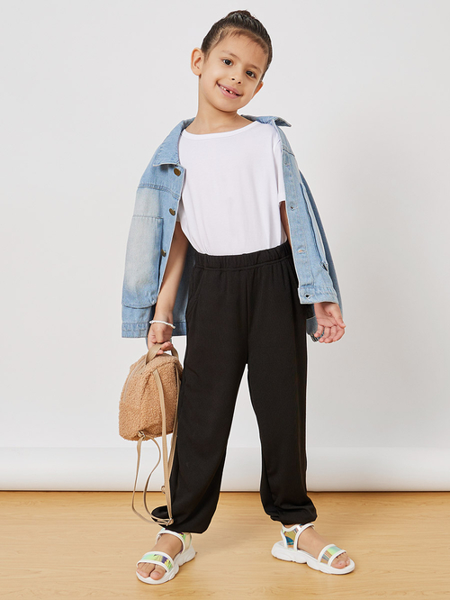 Buy Pack of 2 Solid Checkered Jogger Multi For Kids Styli Kuwait