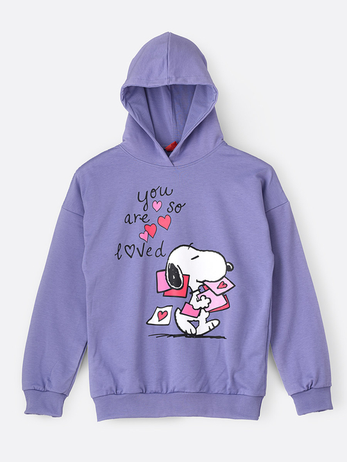 Buy Peanuts Snoopy Graphic Print Hoodie Purple For Kids Styli Saudi