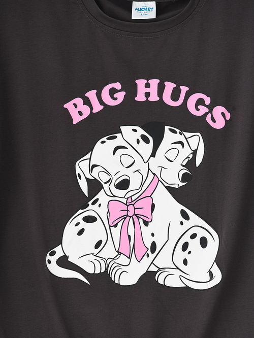 Buy Disney 101 Dalmatians Print Senior T Shirt Black For Kids Styli UAE