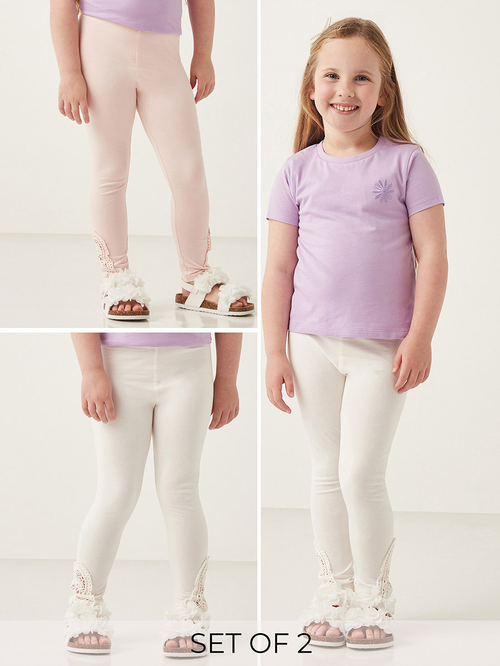 Leggings with crochet trim clearance
