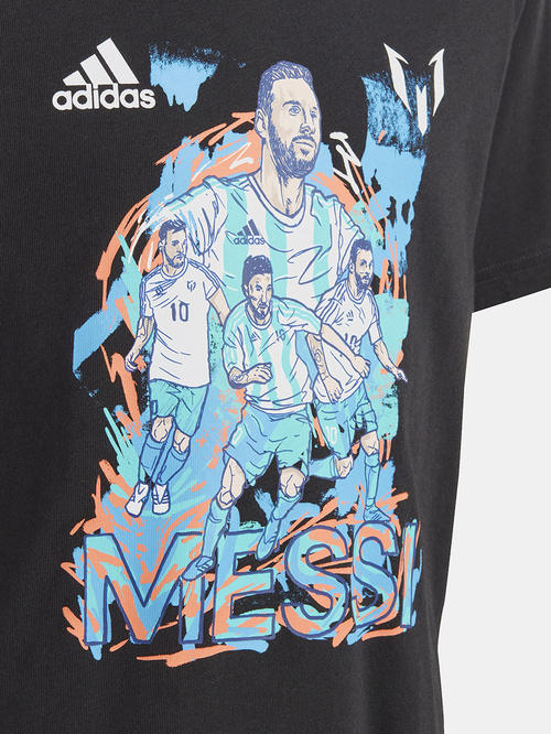 Buy Messi Football Graphic Regular Fit T shirt Black For Kids Styli Saudi