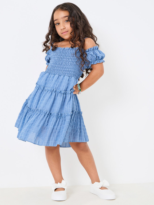 Cold shoulder denim dress best sale