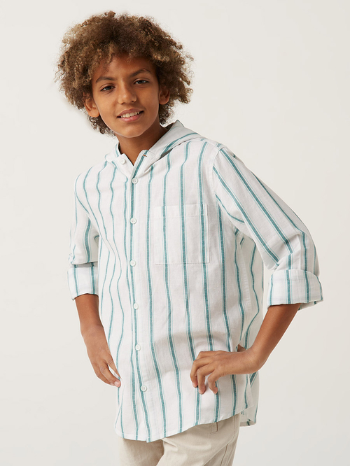 Striped hooded shirt new arrivals