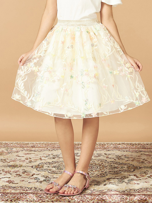 Embroidered skirt yellow store