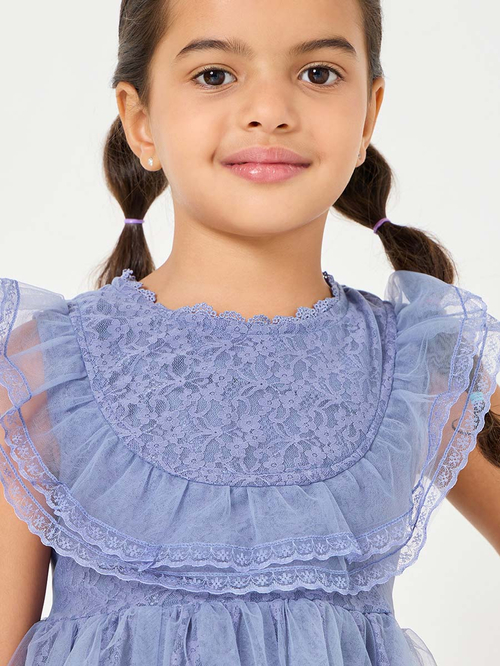 Romantic Lace Mesh Dress for Bridal Showers