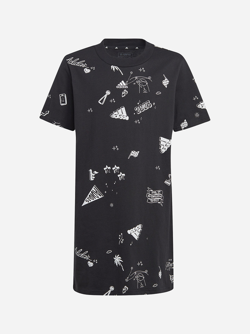 Buy Brand Love All Over Print T Shirt Dress Black For Kids Styli Saudi