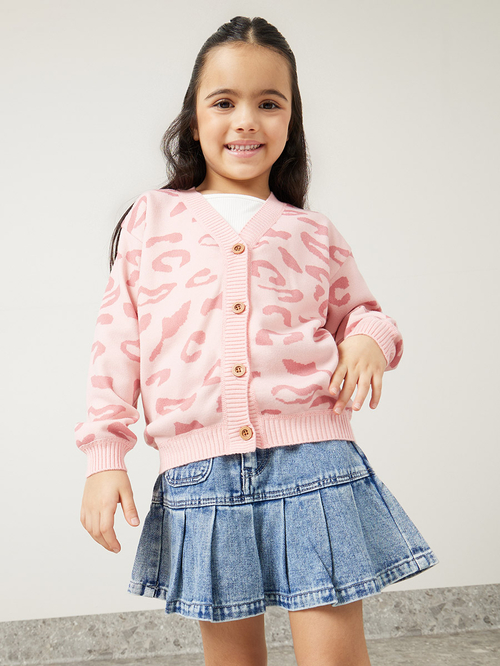 Kids leopard cardigan top