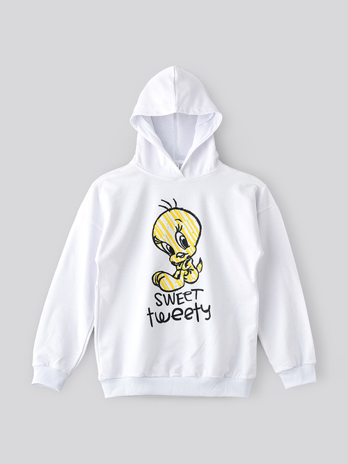 Buy Looney Tunes Tweety Graphic Print Hoodie White For Kids Styli UAE