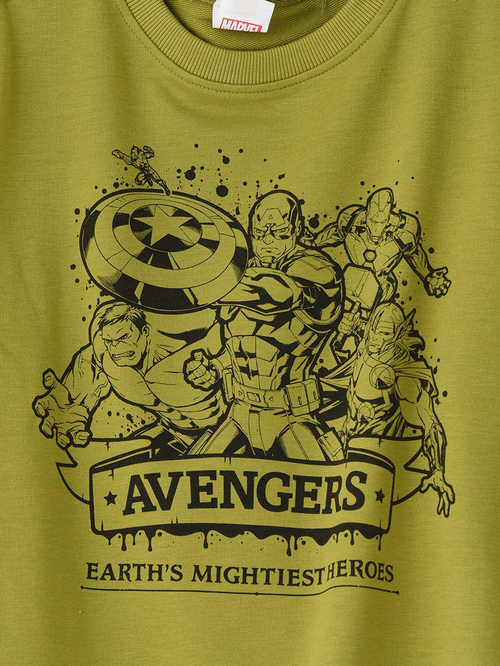 Buy Marvel Avengers Graphic Print Sweatshirt Green For Kids Styli Saudi