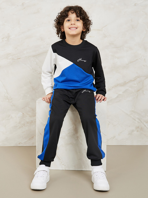 Buy Colorblock Lightweight Sweatshirt Jogger Set Multi For Kids Styli UAE