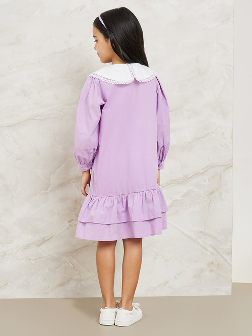 Purple peter pan collar dress outlet