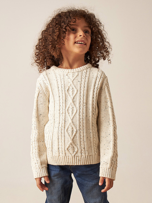 Buy Textured Cable Knit Sweater Grey For Kids Styli Kuwait