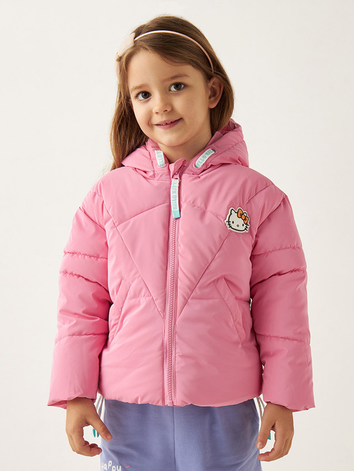 Buy Hello Kitty Graphic Padded Jacket with Hood Pink For Kids Styli Saudi