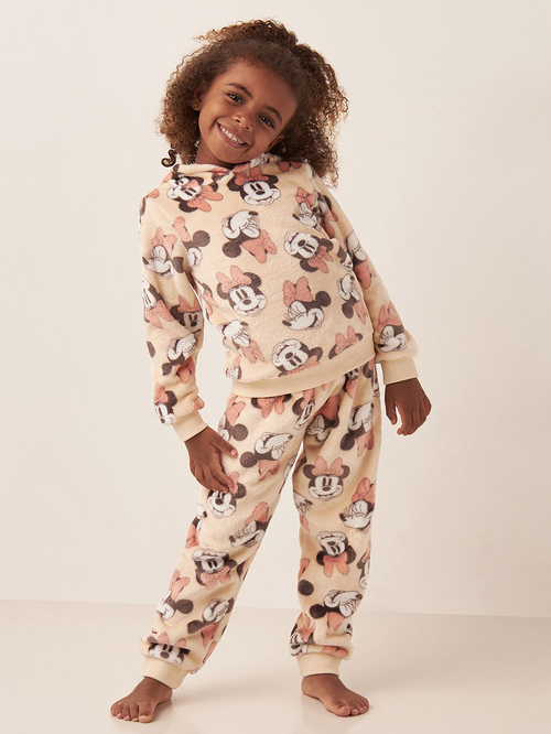 Buy Minnie Mouse All Over Print Hoodie Pyjama Set Pink For Kids Styli Saudi