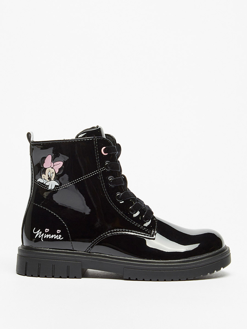 Buy Disney Minnie Mouse Embossed High Cut Boots Black For Kids Styli UAE