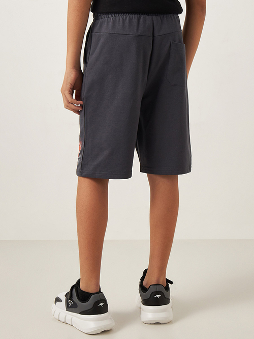 Buy Basketball Print Shorts with Pockets Grey For Kids Styli UAE