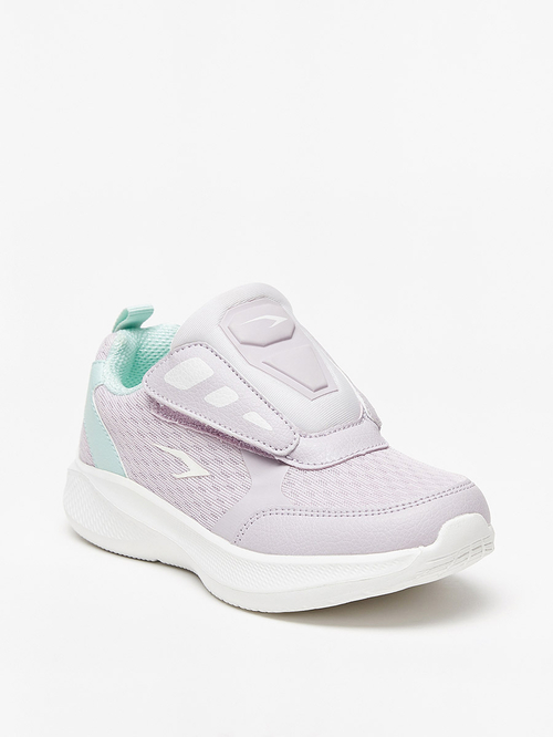 Buy Textured Lightweight Sports Shoes with Velcro Strap Lilac For Kids Styli UAE