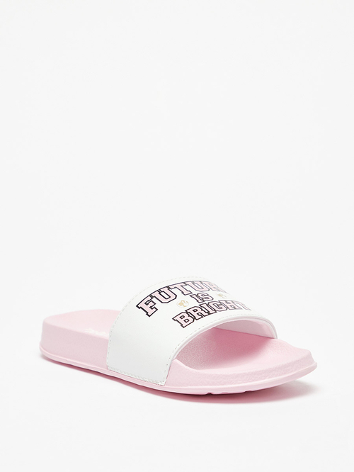 Buy Barbie Print Slip On Slide Slippers Pink For Kids Styli Saudi