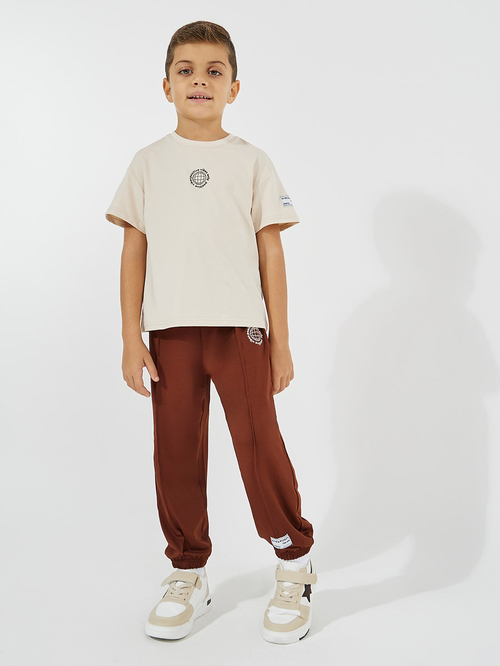 Buy Oversized Printed T Shirt Pintuck Detail Joggers Set Multi For Kids Styli Kuwait