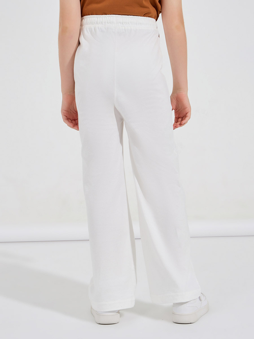 Buy Basic Wide Leg Joggers with Drawstring Off White For Kids Styli Saudi