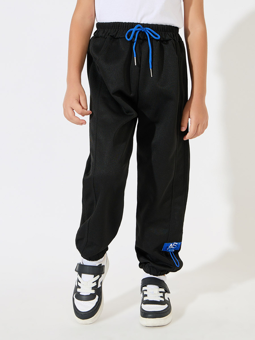 Black patch pocket joggers online