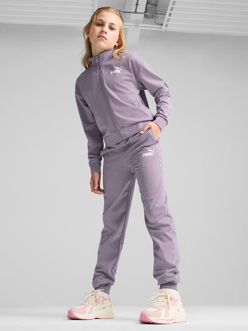 Buy Essentials Tape Tricot Jacket Joggers Set Lilac For Kids Styli UAE