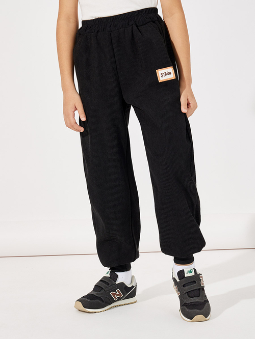 Black corduroy joggers hotsell