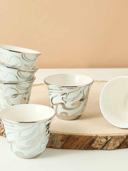 メーカー Bone New 6-Piece Calligraphy Buy China ml 80 - Set Cup Kahwa 食器