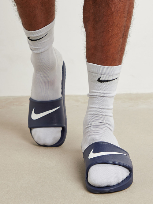 Buy Kawa Shower Slip On Slides Navy Blue For Men Styli Saudi