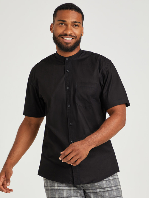 Grandad collar shirt short sleeve deals