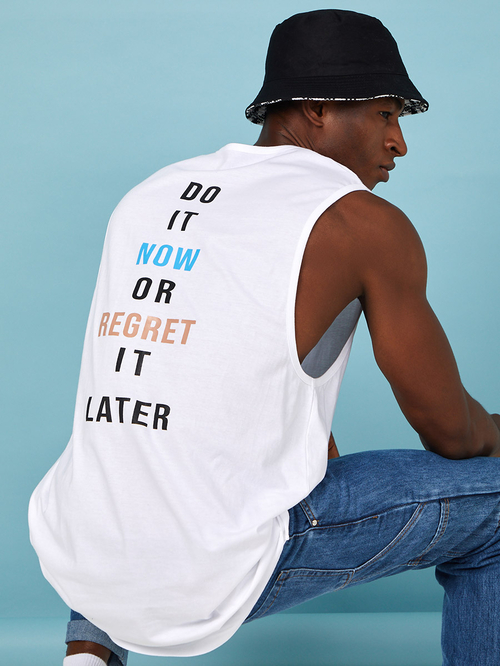 Sleeveless t-shirt with extreme dropped armhole on sale