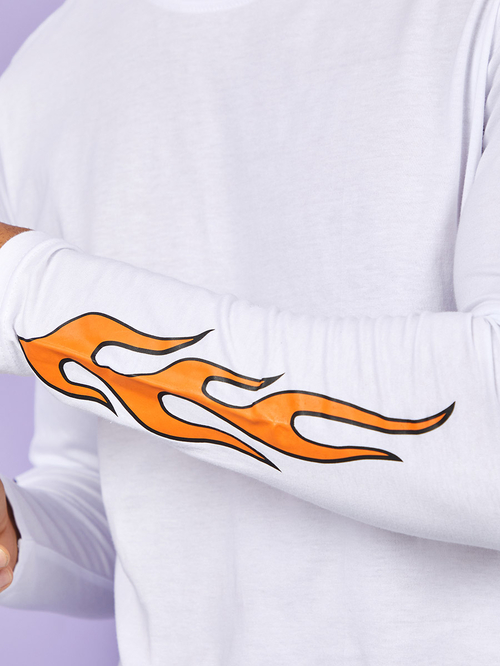 Long sleeve flame shirt deals