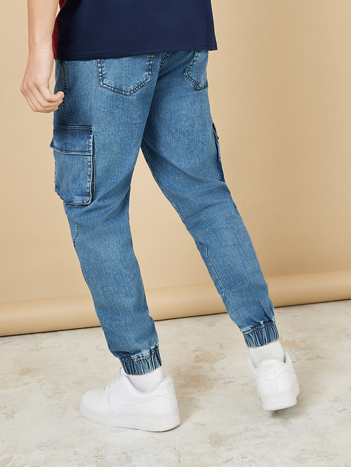 Cargo denim joggers clearance