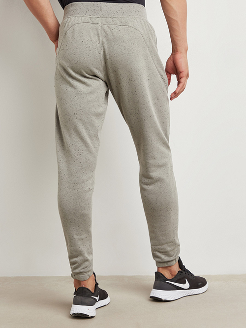 Buy Speckled Fleece Jogger with External Drawcord Olive For Men