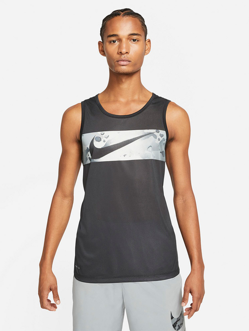 Buy Camo Swoosh Printed Tank Black For Men Styli Saudi