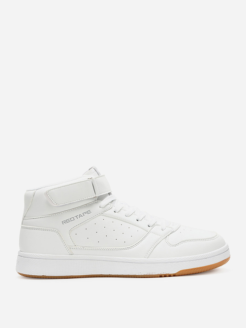 Buy Velcro Closure High Top Sneakers White For Men Styli Saudi