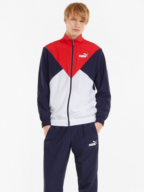 Buy Colorblock Zip Through Retro Woven Tracksuit Navy Blue For Men Styli Kuwait